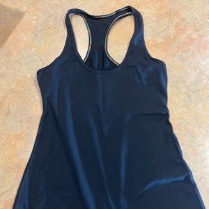 Lululemon black tank with rainbow stitching racerback size small